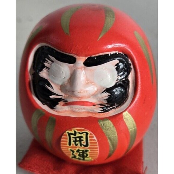 Vintage Japanese Mini Daruma Kokeshi Doll Ornament- hand painted - Picture 5 of 5